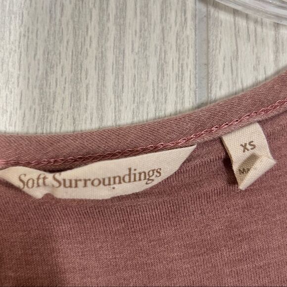 Soft Surroundings | Purple Button Front Long Sleeve Top Size X Small - Picture 4 of 5
